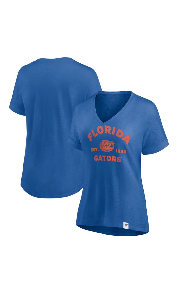 FANATICS Women's Fanatics Royal Florida Gators True Classics Slub Flowy V-Neck T-Shirt, Alternate, color, 