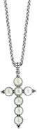 EFFY Sterling Silver Freshwater Pearl Cross Pendant Necklace