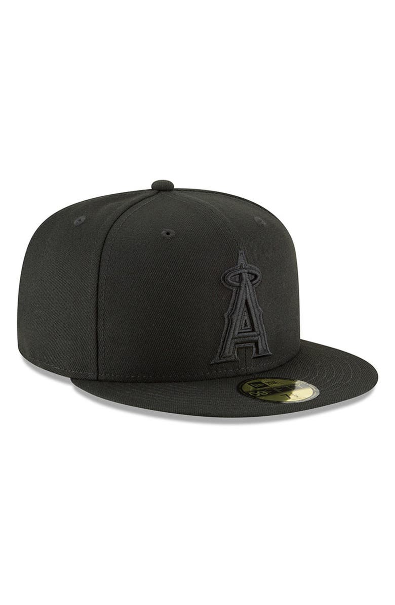 New Era Men's New Era Black Los Angeles Angels Primary Logo Basic 59FIFTY Fitted Hat, Alternate, color, Black