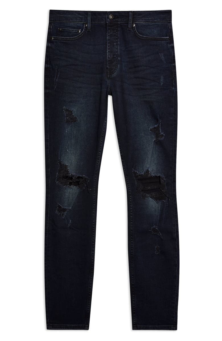 Topman Ripped Skinny Fit Jeans, Alternate, color, 