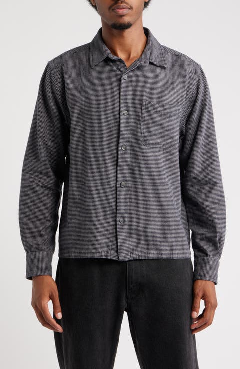 Houndstooth Button-Up Shirt