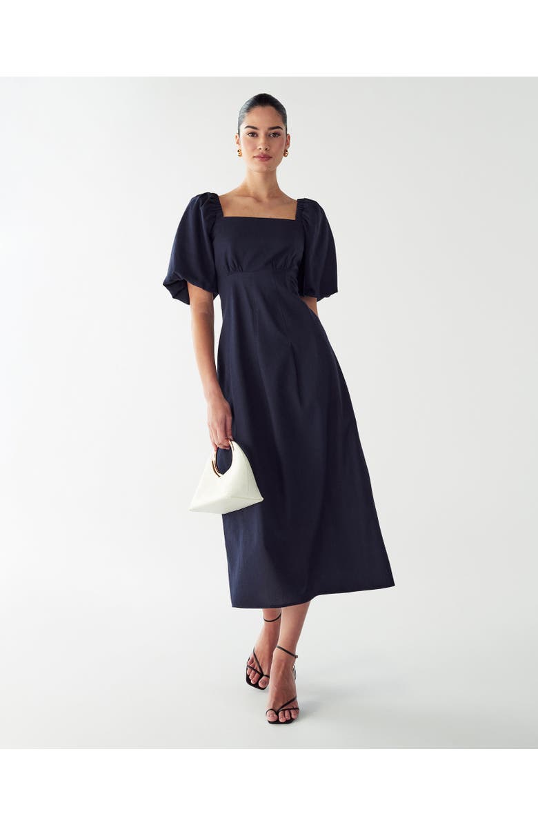 WILLA Meena Midi Dress, Main, color, Navy Blue