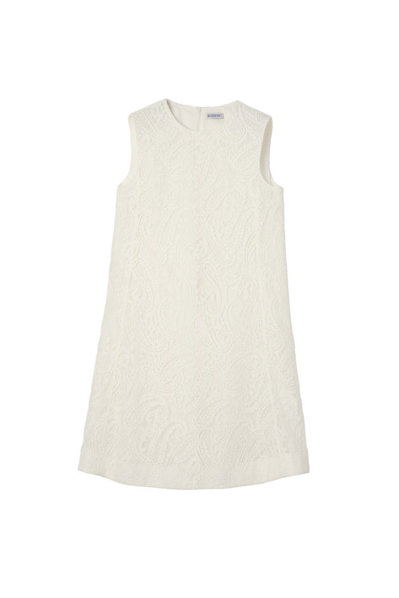 Paisley Lace Shift Dress, Alternate, color, Chalk white