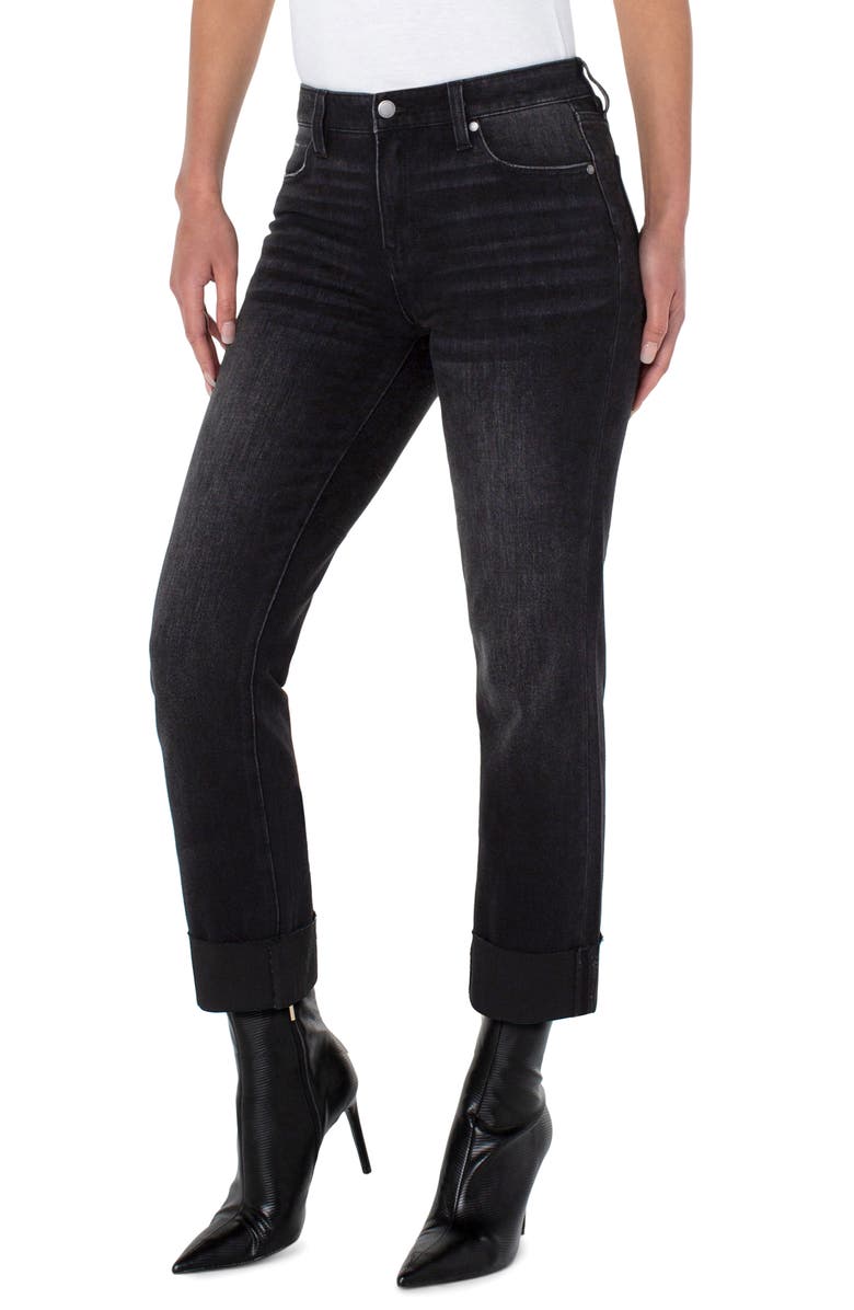 Liverpool Los Angeles Marley High Waist Raw Cuff Girlfriend Jeans, Alternate, color,