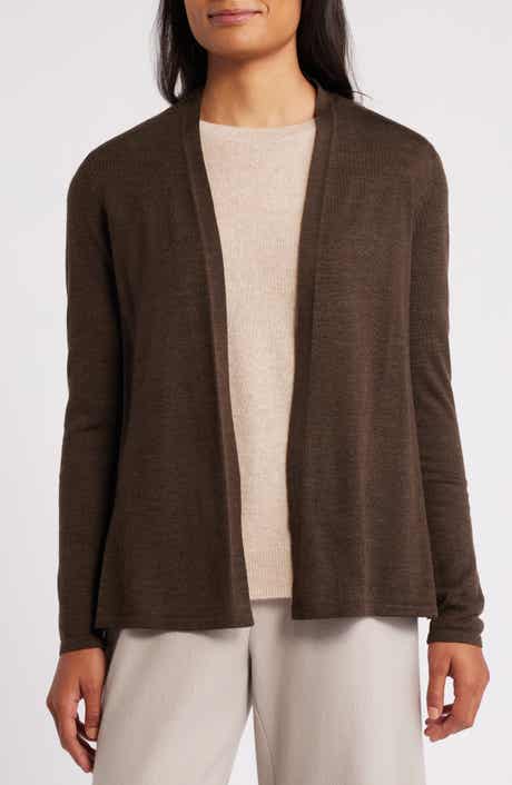 Eileen Fisher Open Front Wool Cardigan