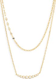 ARGENTO VIVO Mirror Chain Curved Bar Layered Necklace