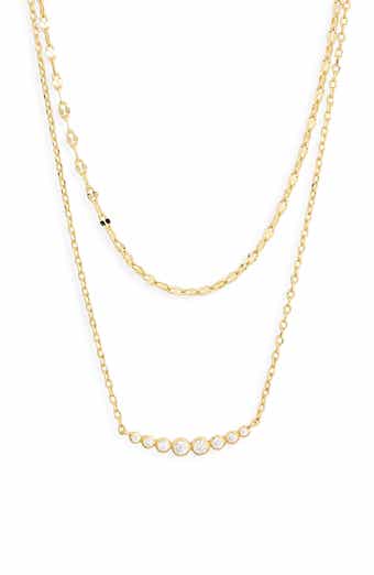 Mirror Chain Curved Bar Layered Necklace