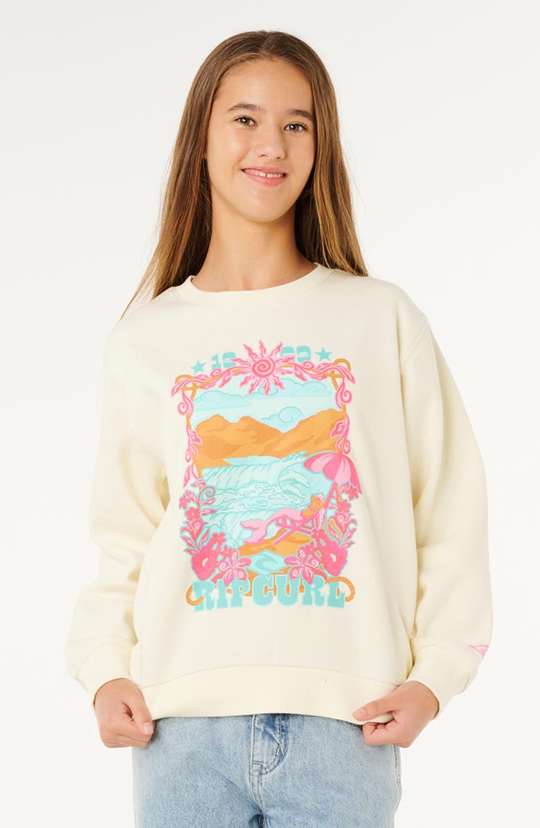 Rip Curl Kids' Sunshine Squad Graphic Sweatshirt, Main, color, Bone