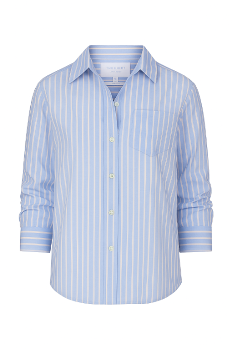 The Washed Linen Shirt, Alternate, color, Light Blue/White
