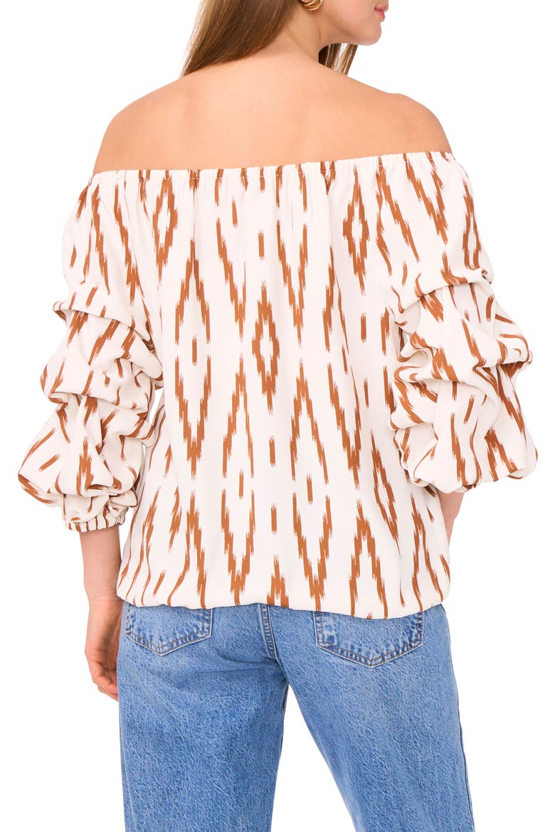 Off the Shoulder Bubble Sleeve Top, Alternate, color, ARGAN OIL