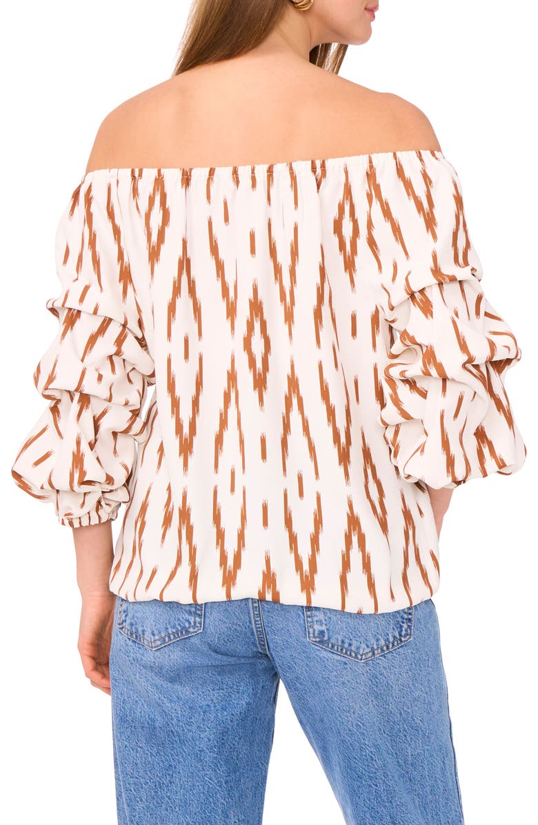 Vince Camuto Off the Shoulder Bubble Sleeve Top, Alternate, color, Argan Oil