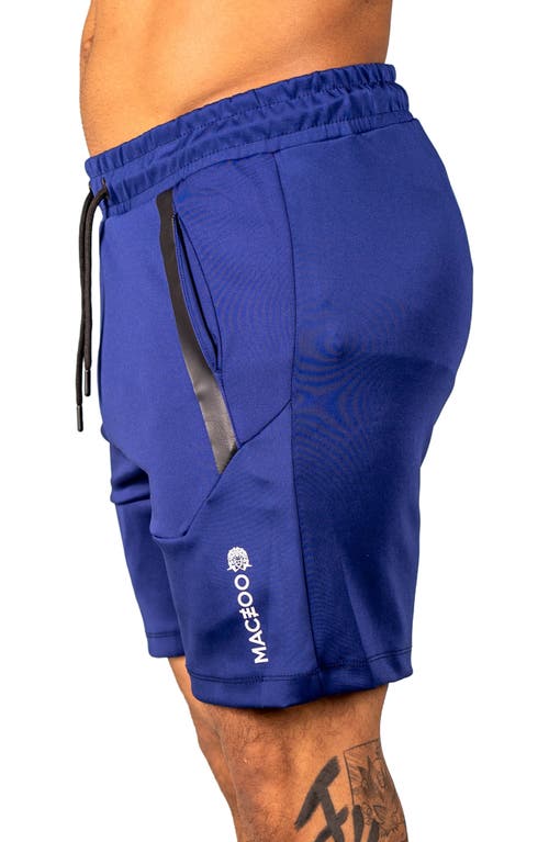 Maceoo Shield Blue Drawstring Shorts In Blue