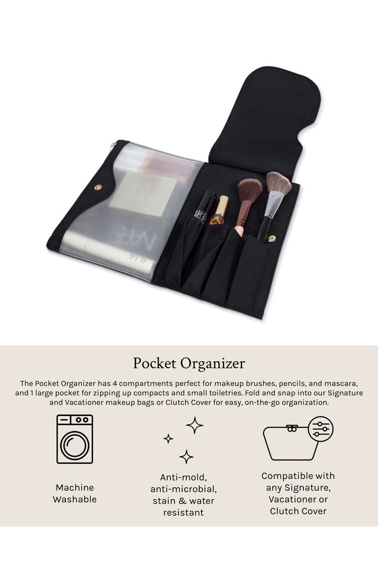 KUSSHI Makeup Pocket Organizer, Alternate, color, Black