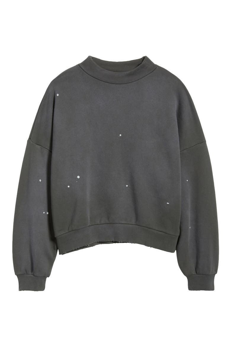 Monochrome Mock Neck Sweatshirt, Alternate, color, CARBON