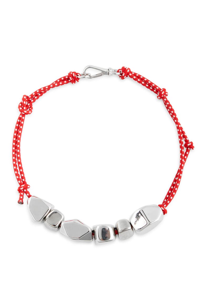 Stone Cord Necklace, Main, color, RED NICKEL