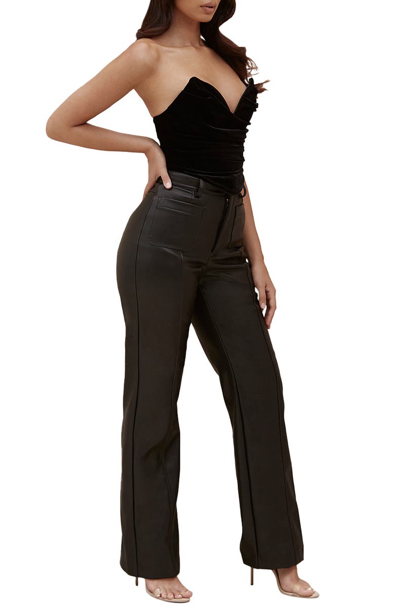 HOUSE OF CB Grainne Faux Leather Trousers, Alternate, color,