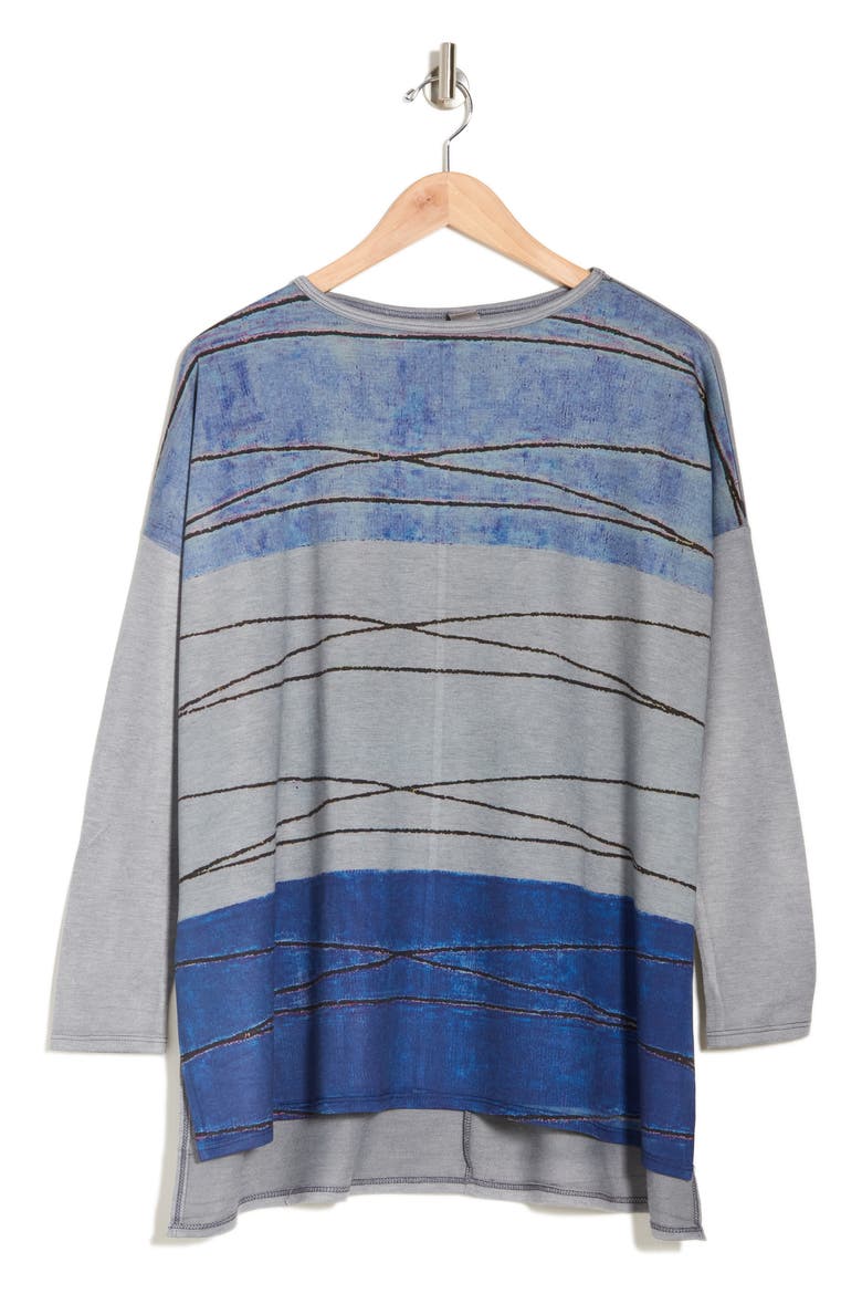 Asymmetric Dolman Sweater, Alternate, color, BLUE PERENNIAL