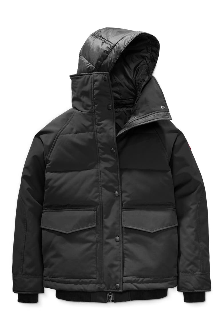Deep Cove Arctic Tech Water Resistant 625 Fill Power Down Bomber Jacket, Alternate, color, BLACK