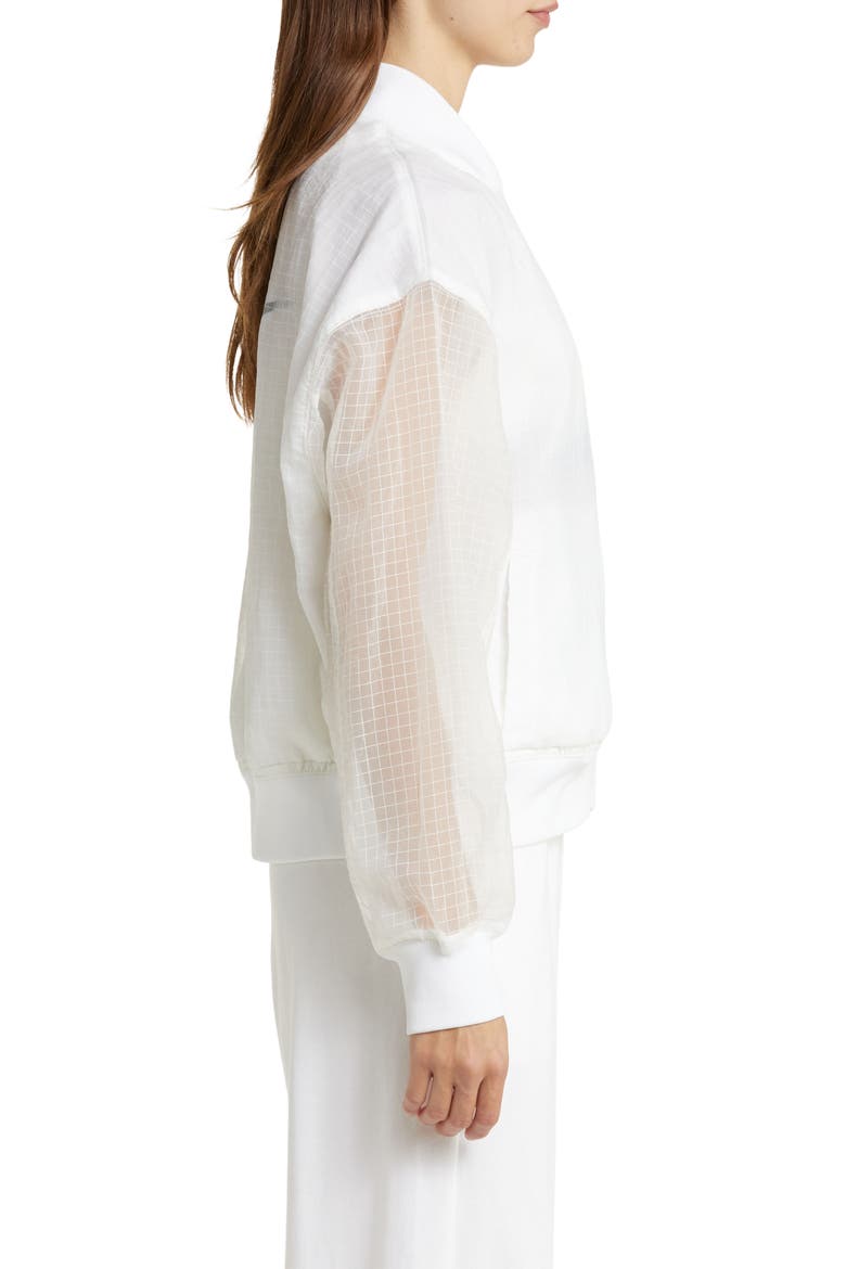 Essentials Bomber Jacket, Alternate, color, WHITE/ BLACK