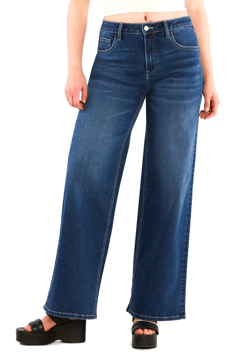 HINT OF BLU High Waist Wide Leg Jeans, Main, color, Stella Blue