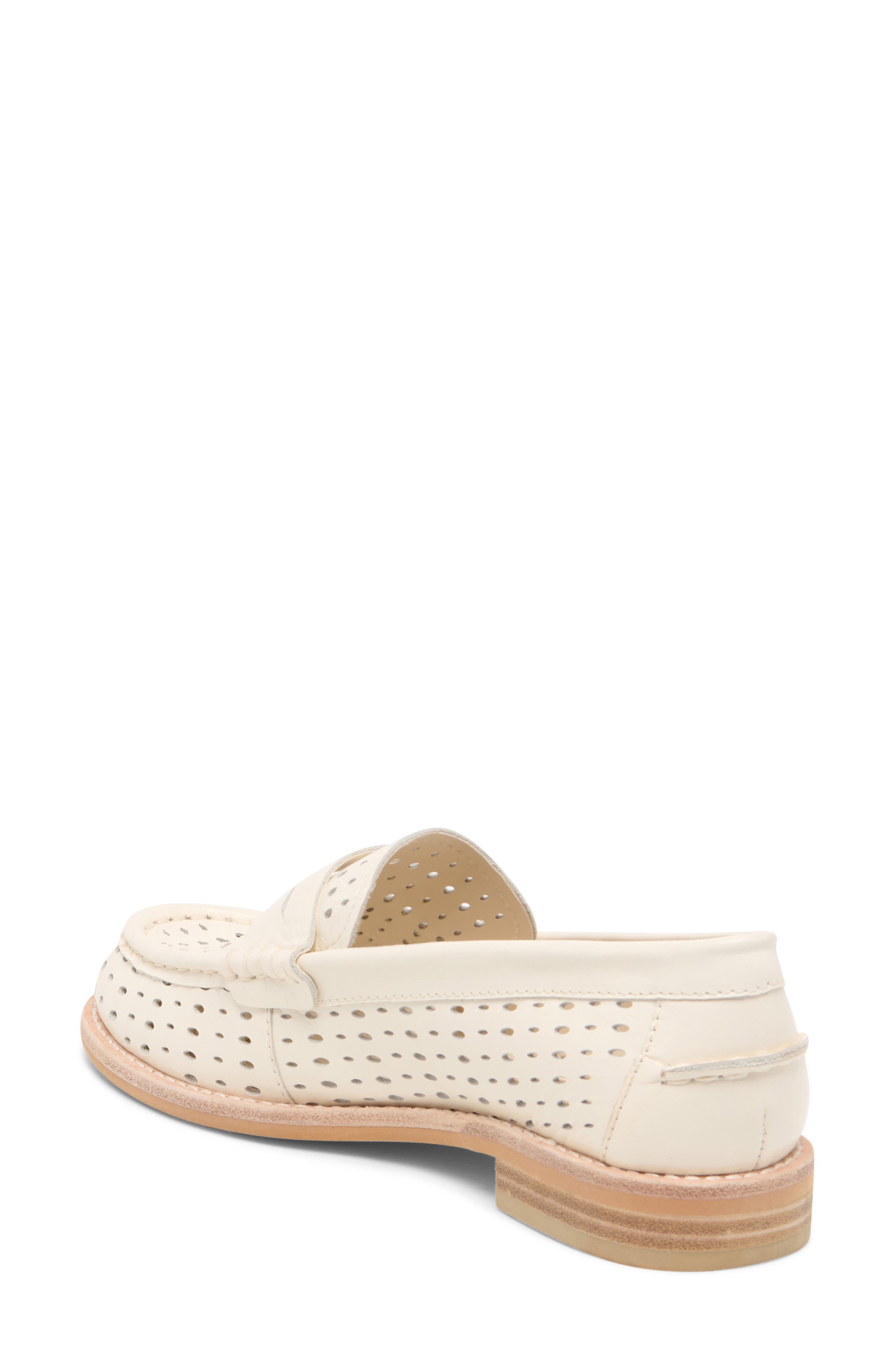 Dolce Vita Wonda Penny Loafer, Alternate, color, Off White Perforated Leather