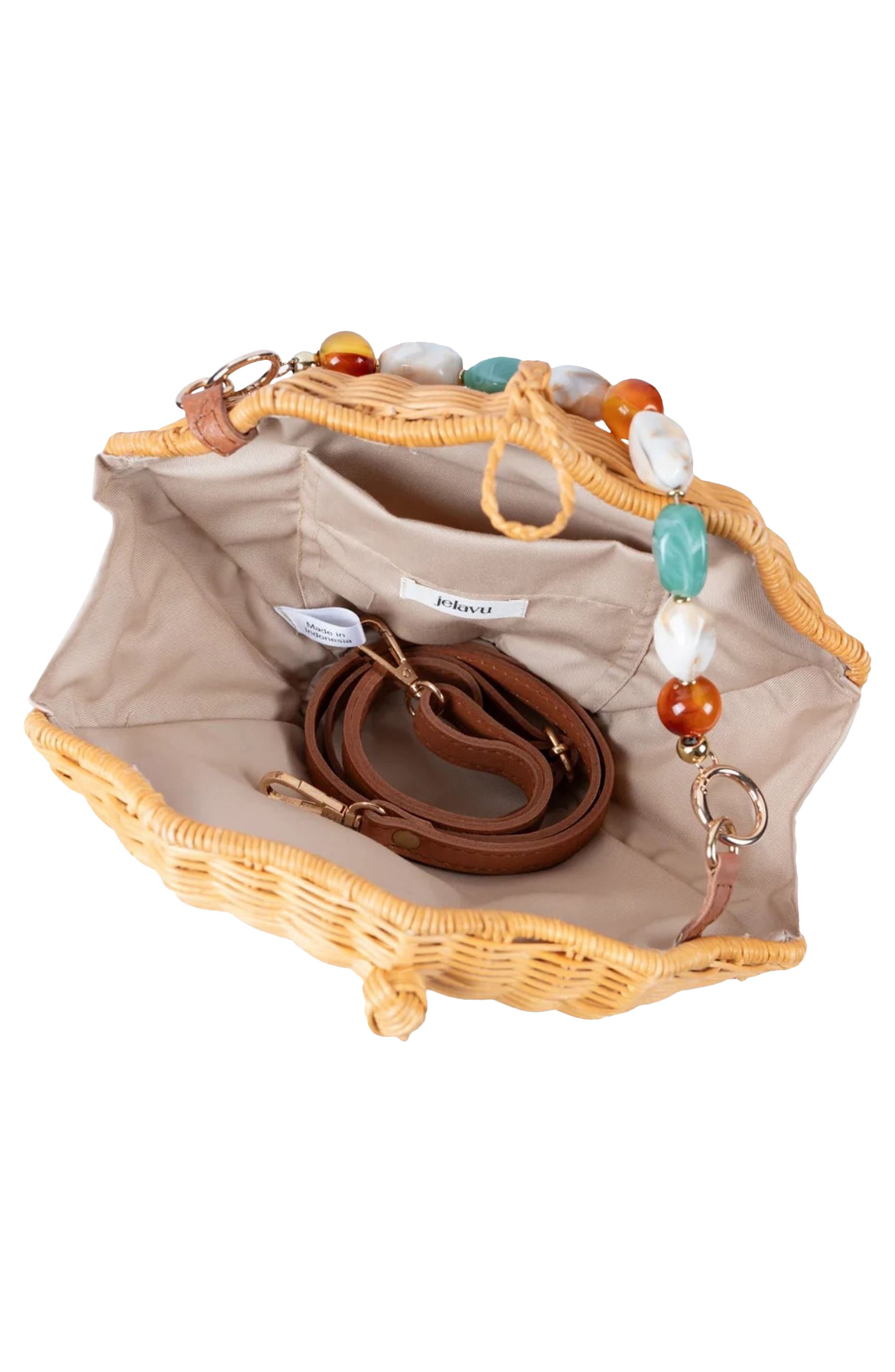 Shellie Shell Basket Bag, Alternate, color, TURQUOISE MULTI NATURAL