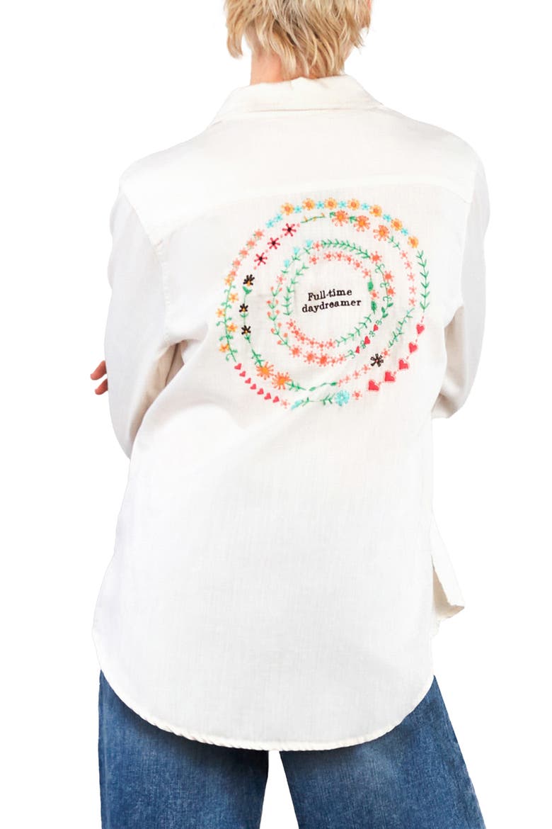 Daydreamer Embroidered Shirt, Alternate, color, CLOUD