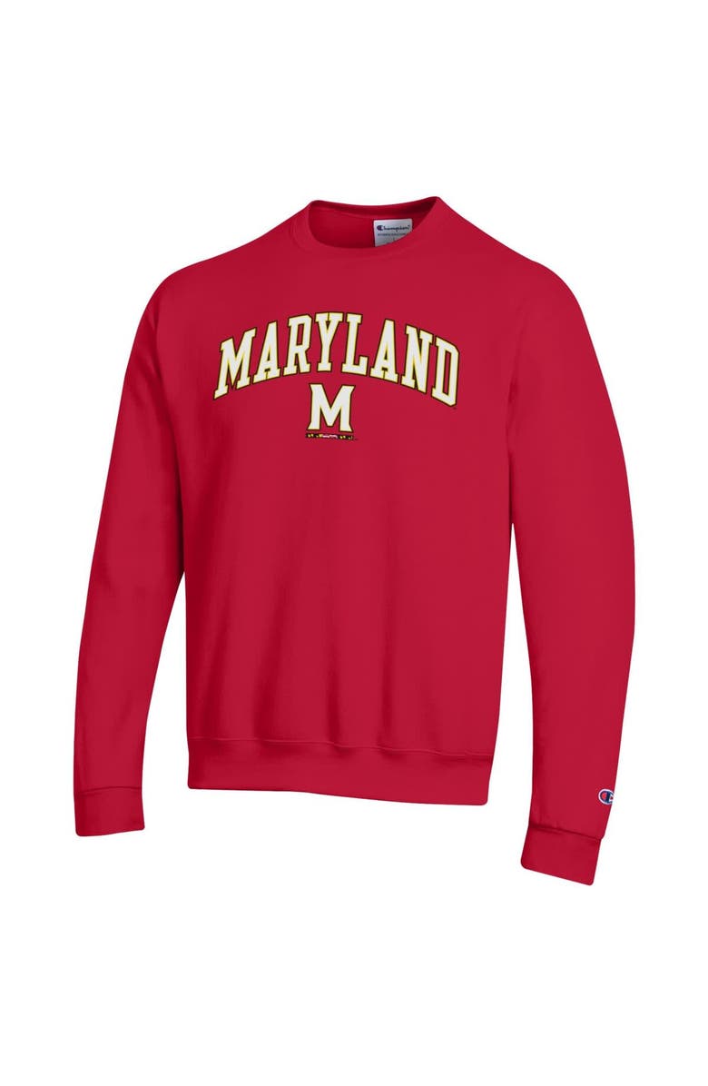 Champion Men's Champion Red Maryland Terrapins Arch Over Logo Pullover Sweatshirt, Alternate, color, Red