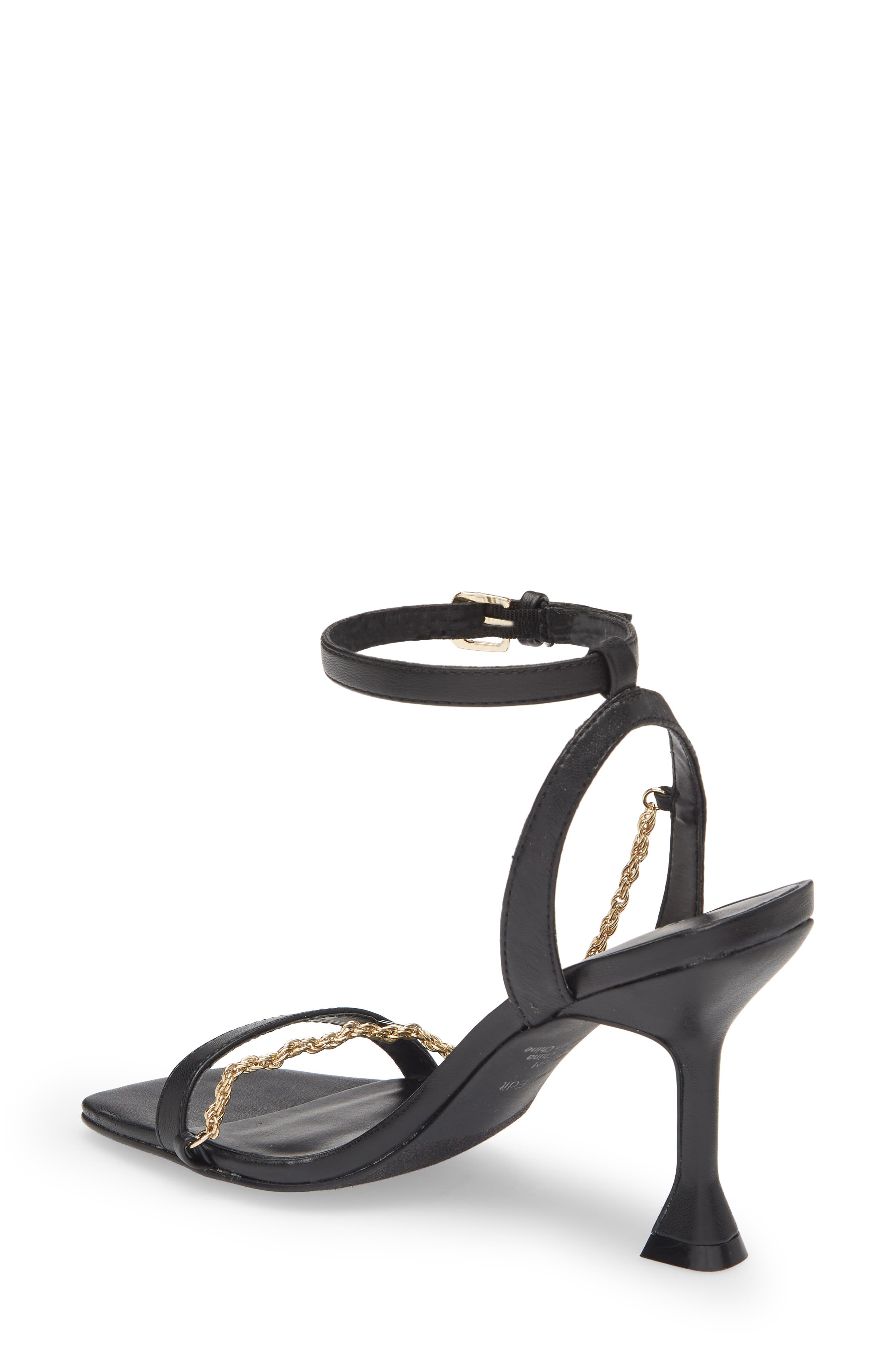 Renata Chain Ankle Strap Sandal, Alternate, color, BLACK