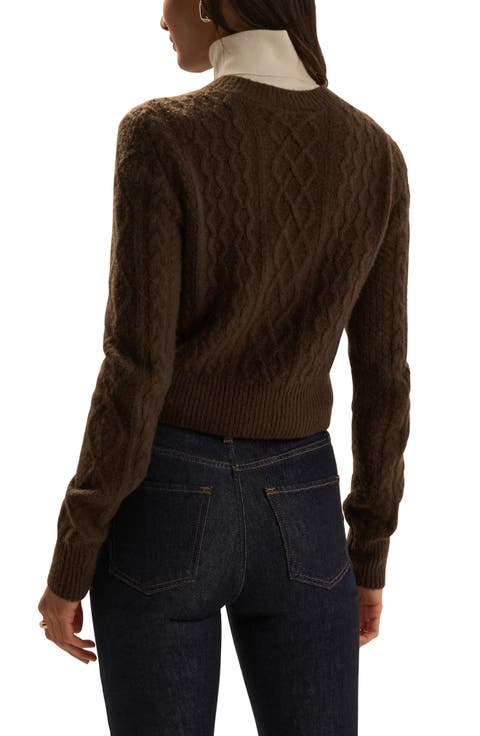 The Eleanor Merino Wool & Cashmere Blend Crop Cardigan