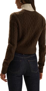 Favorite Daughter The Eleanor Merino Wool & Cashmere Blend Crop Cardigan