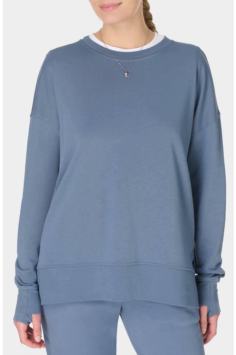 After Class Longline Sweatshirt, Main, color, LUXE BLUE