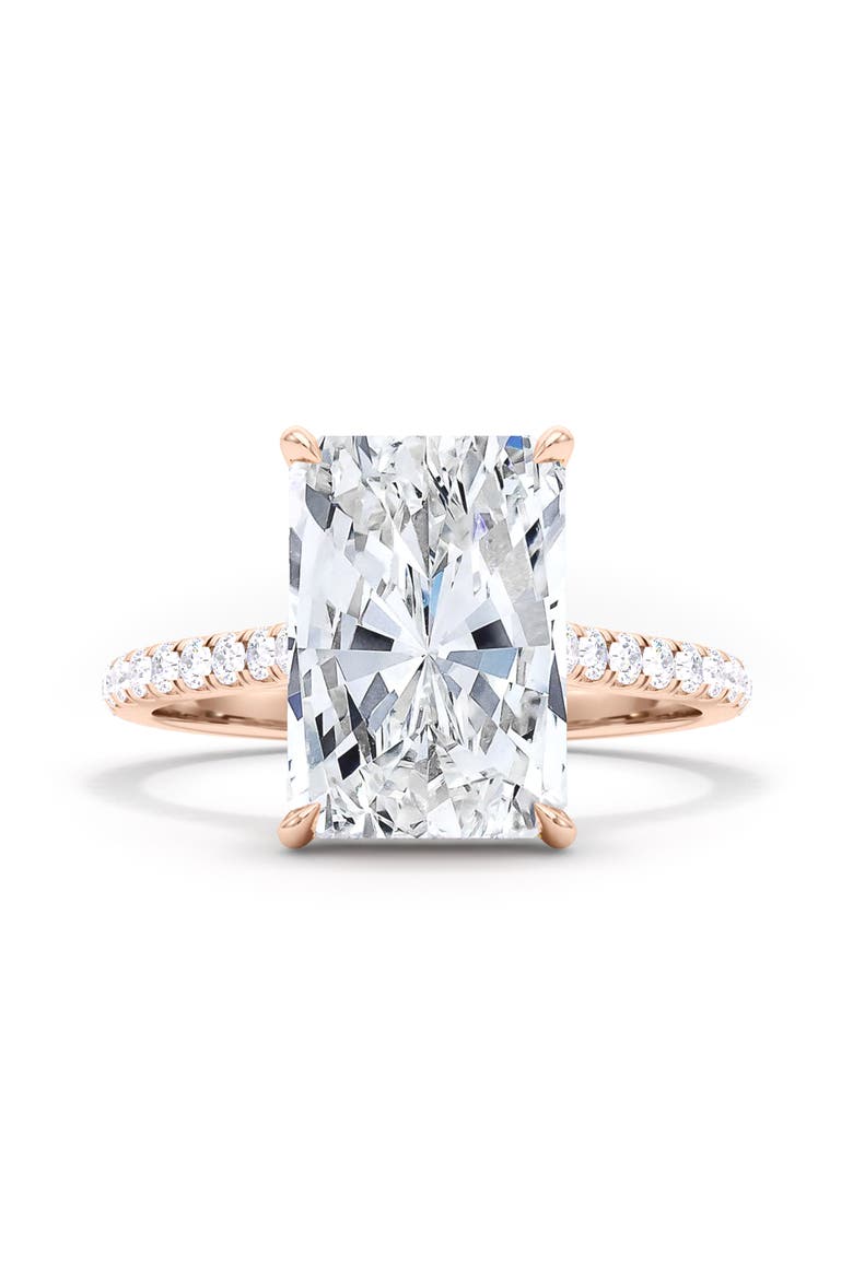 Radiant Cut Pavé Lab Created Diamond Ring, Alternate, color, 18K ROSE GOLD