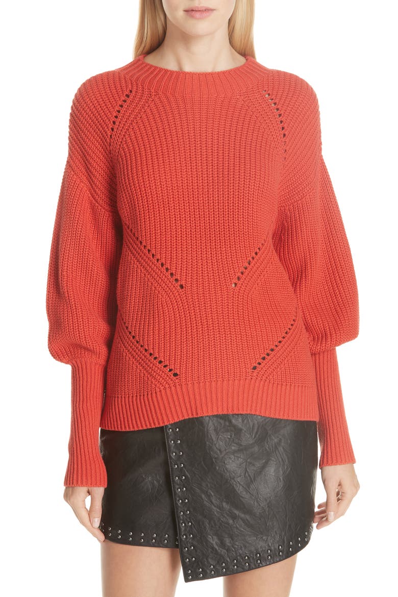 Landyn Blouson Sleeve Sweater, Main, color, DESERT ROSE
