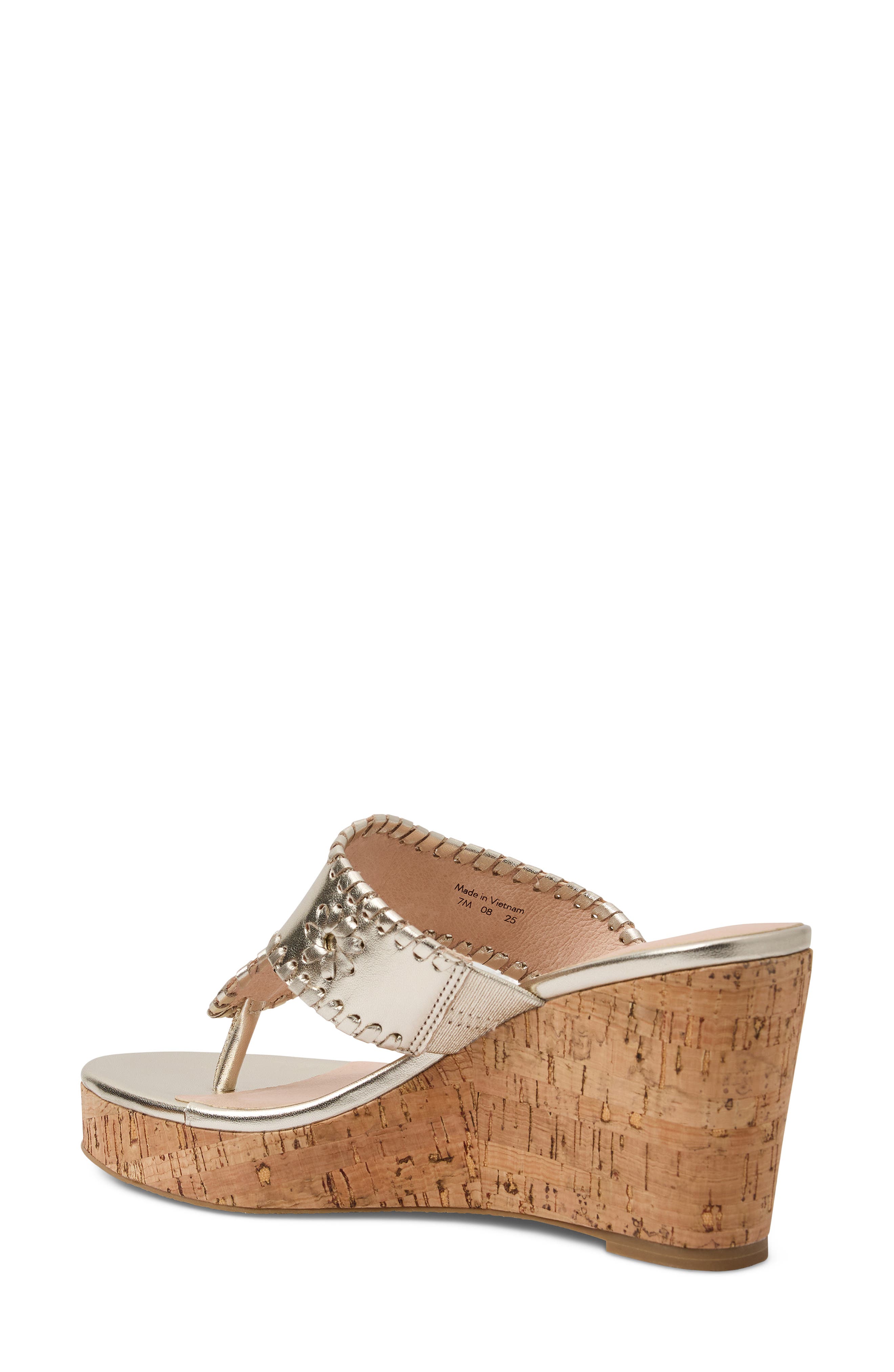 Jack Rogers Jacks High Wedge Sandal, Alternate, color, Platinum