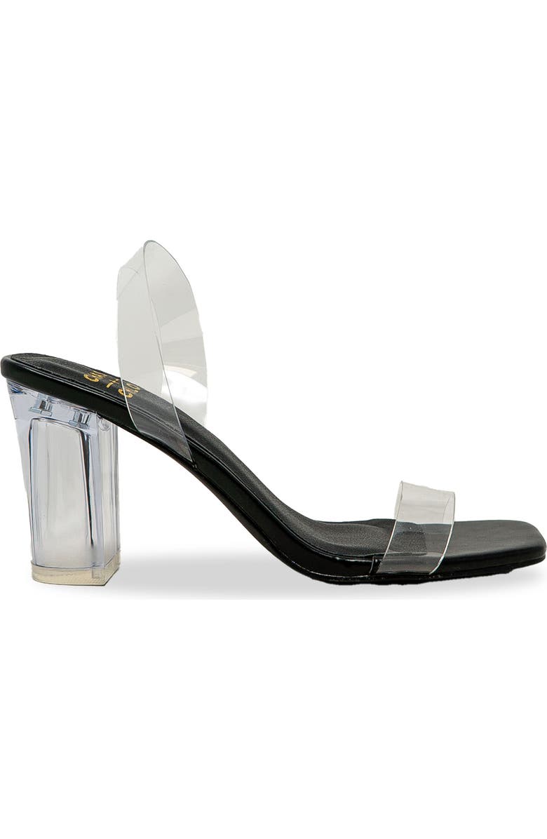 CHASE AND CHLOE Chase Slingback Lucite Block Heel Sandal, Alternate, color, Black Pu