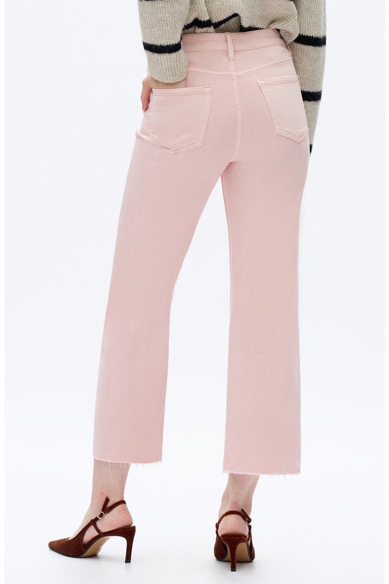 Raw Hem High Waist Crop Relaxed Straight Leg Jeans, Alternate, color, PINK
