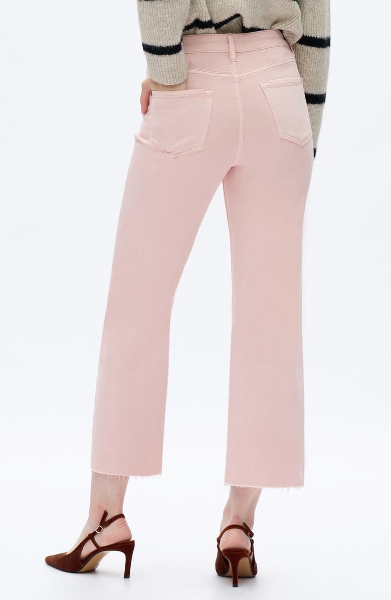Bayeas Raw Hem High Waist Crop Relaxed Straight Leg Jeans, Alternate, color, Pink