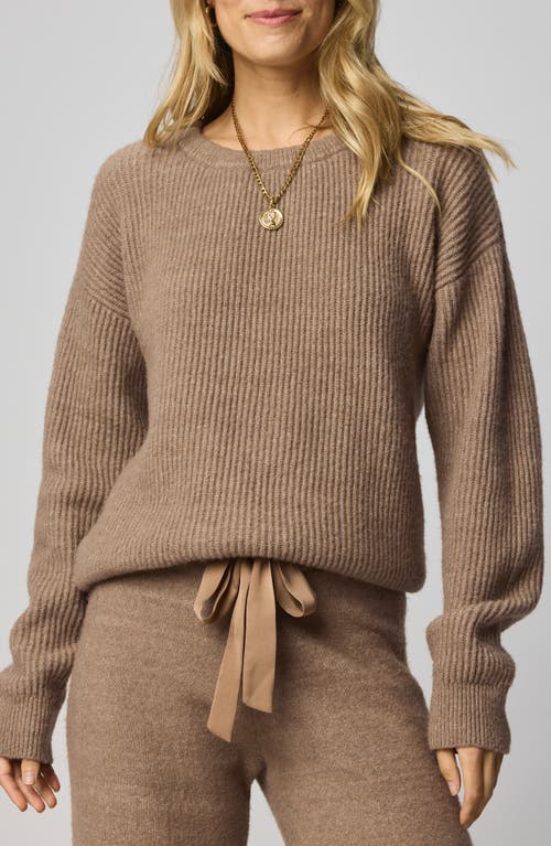 Splendid Stassi Satin Tie Back Sweater In Brown