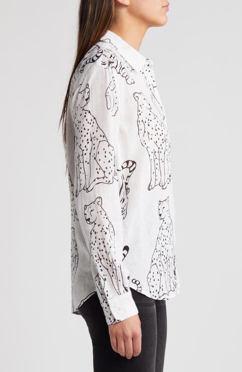 Rails Charli Wild Cat Print Linen Blend Button-up Shirt