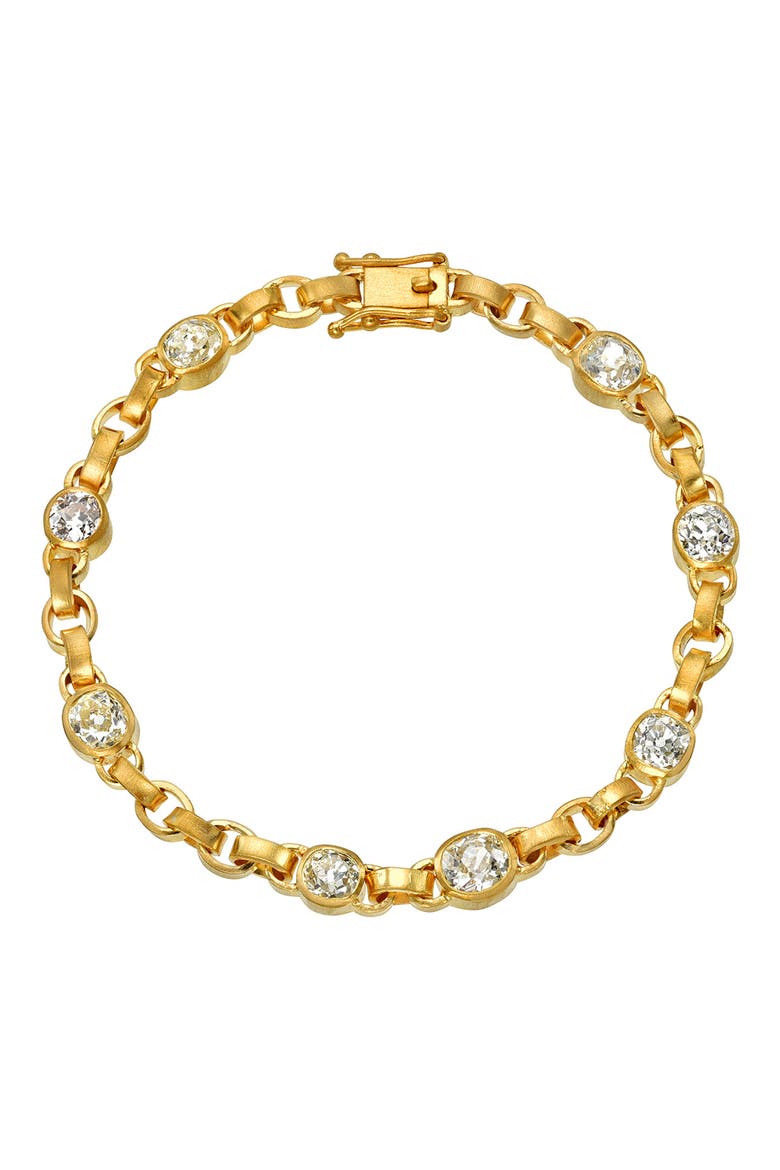Diamond Signature Chain Bracelet, Main, color, YELLOW GOLD/ DIAMOND