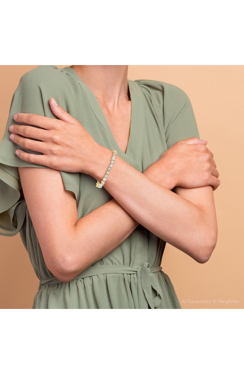 Bliss Diamond F/VS 15Ct Mixed Fancy Cut Diamond Tennis Bracelet 14k Gold Lab Grown 7", Alternate, color, 14K Yellow Gold