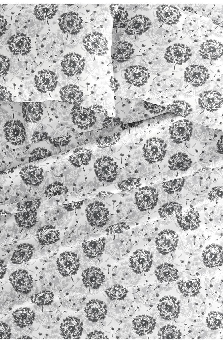 HOMESPUN HOME SPUN Premium Ultra Soft Make a Wish Pattern 4-Piece Bed Sheet Set, Alternate, color, Gray