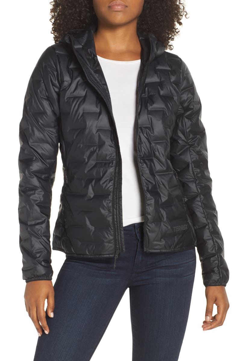 adidas Light Packable Hooded Down Jacket, Main, color, 