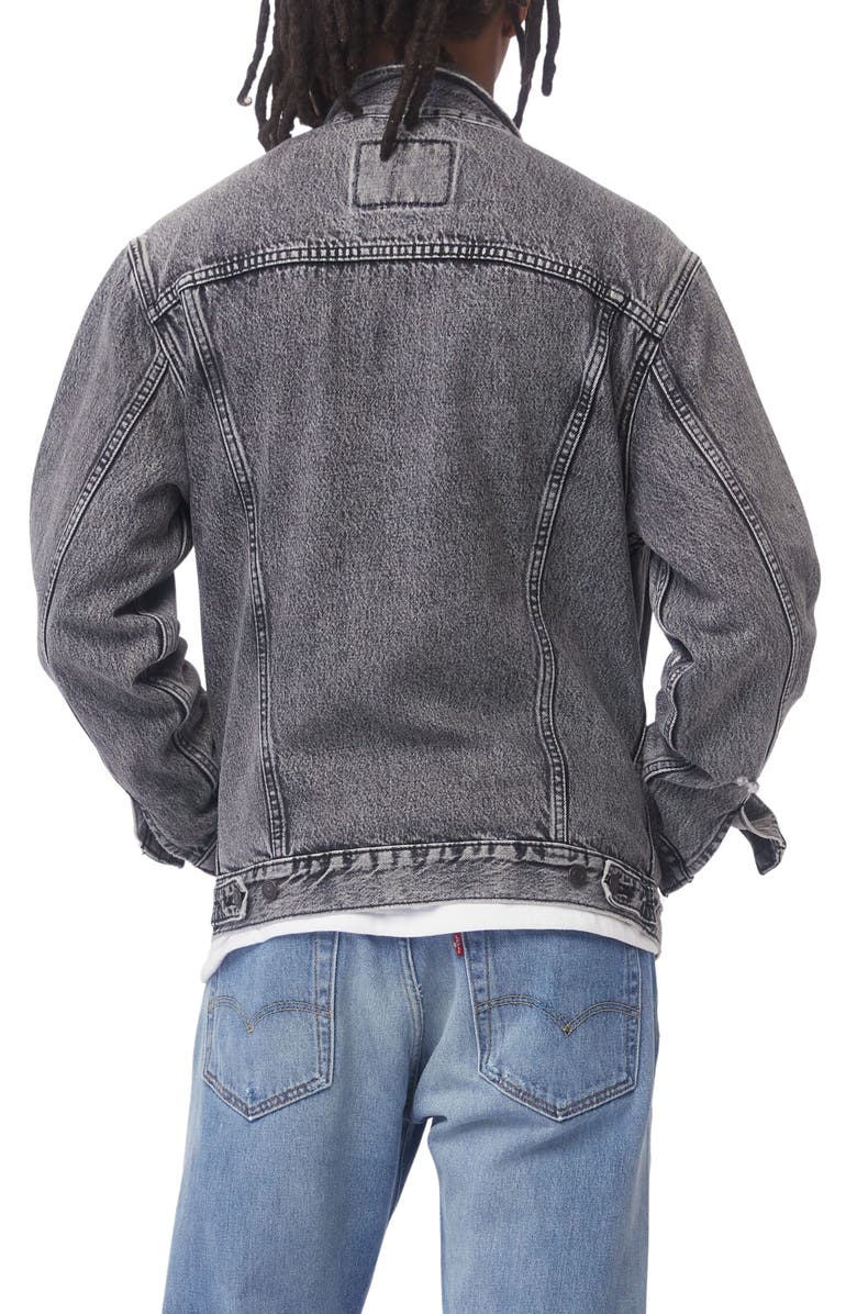 Levi's<sup>®</sup> Relaxed Fit Denim Trucker Jacket, Alternate, color, Black Bear Claws Dx