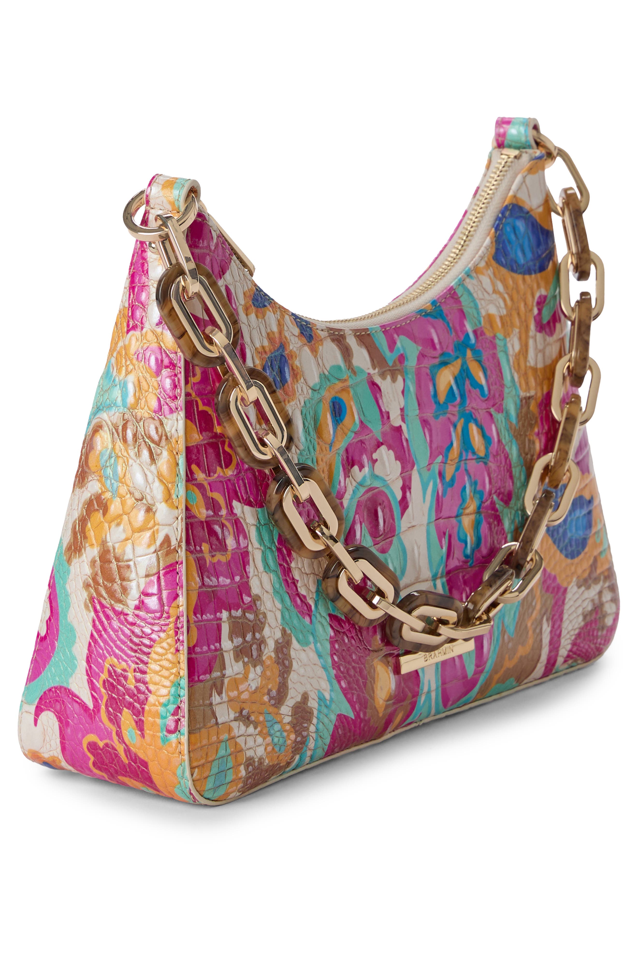 Brahmin Mod Esme Embossed Leather Shoulder Bag, Alternate, color, Wanderlight