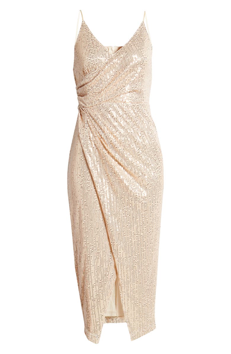 AREA STARS Sequin Cocktail Midi Dress, Alternate, color,