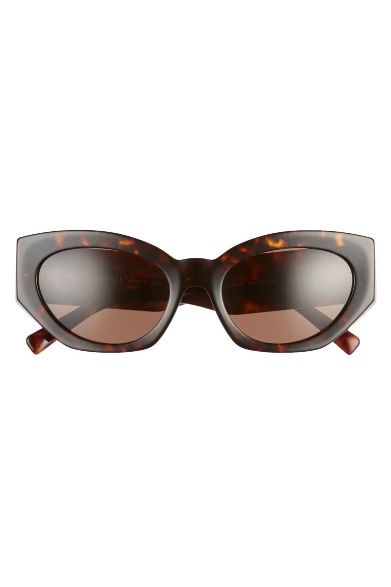 54mm Cat Eye Sunglasses, Alternate, color, HAVANA/ BROWN SOLID