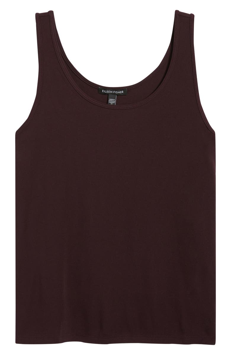 Eileen Fisher Slim Fit Scoop Neck Silk Tank, Alternate, color, Cassis
