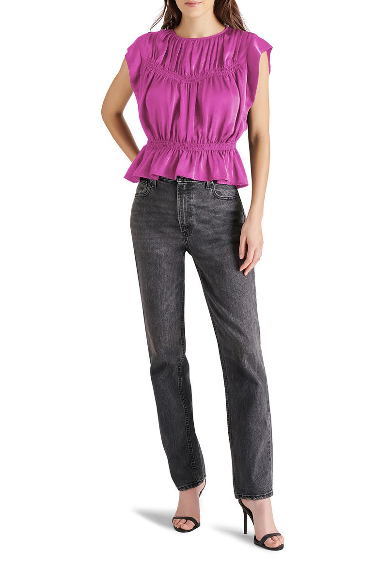 Corinne Peplum Top, Alternate, color, RADIANT ORCHID